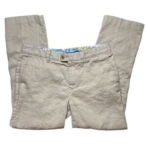 Tommy Bahama Mens Sz 33x28 Chino Straight Leg Linen Blend Pants Beach Khaki-1660